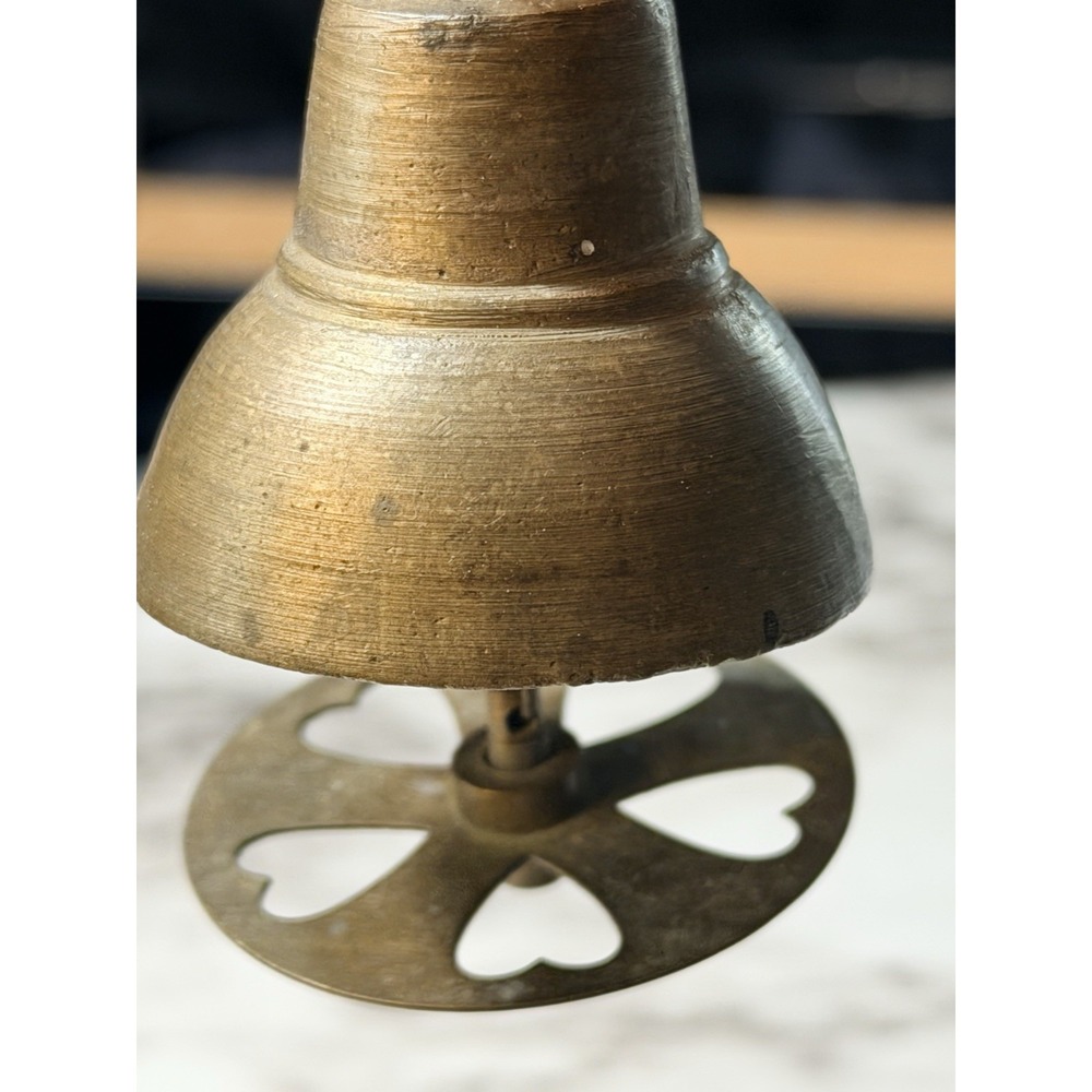 VTG SMALL BRASS BELL INSCRIBED‎ 55-16 ~ 2" T x 1.5" W (2850)